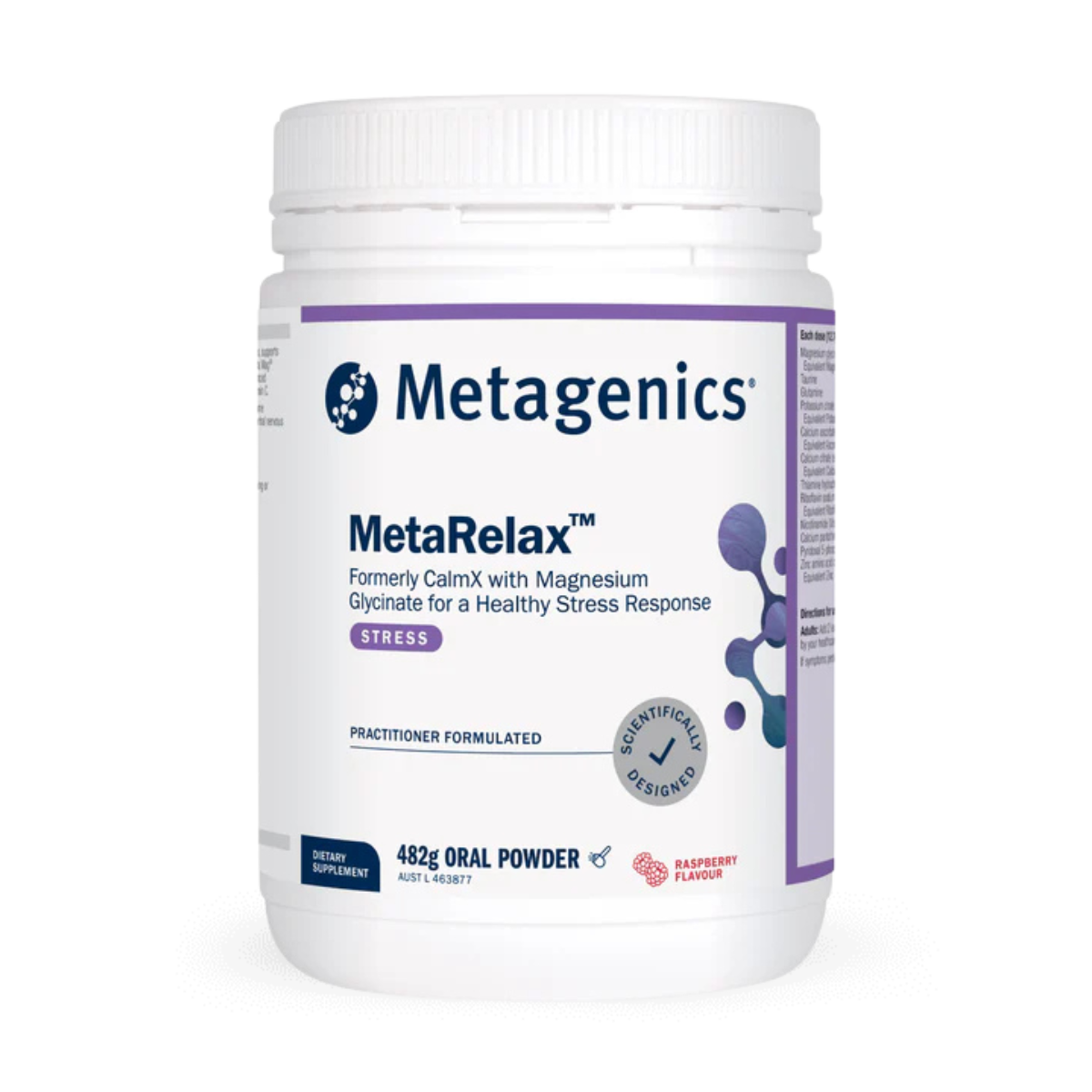 Metagenics MetaRelax Raspberry 482g Powder (Formerly CalmX)