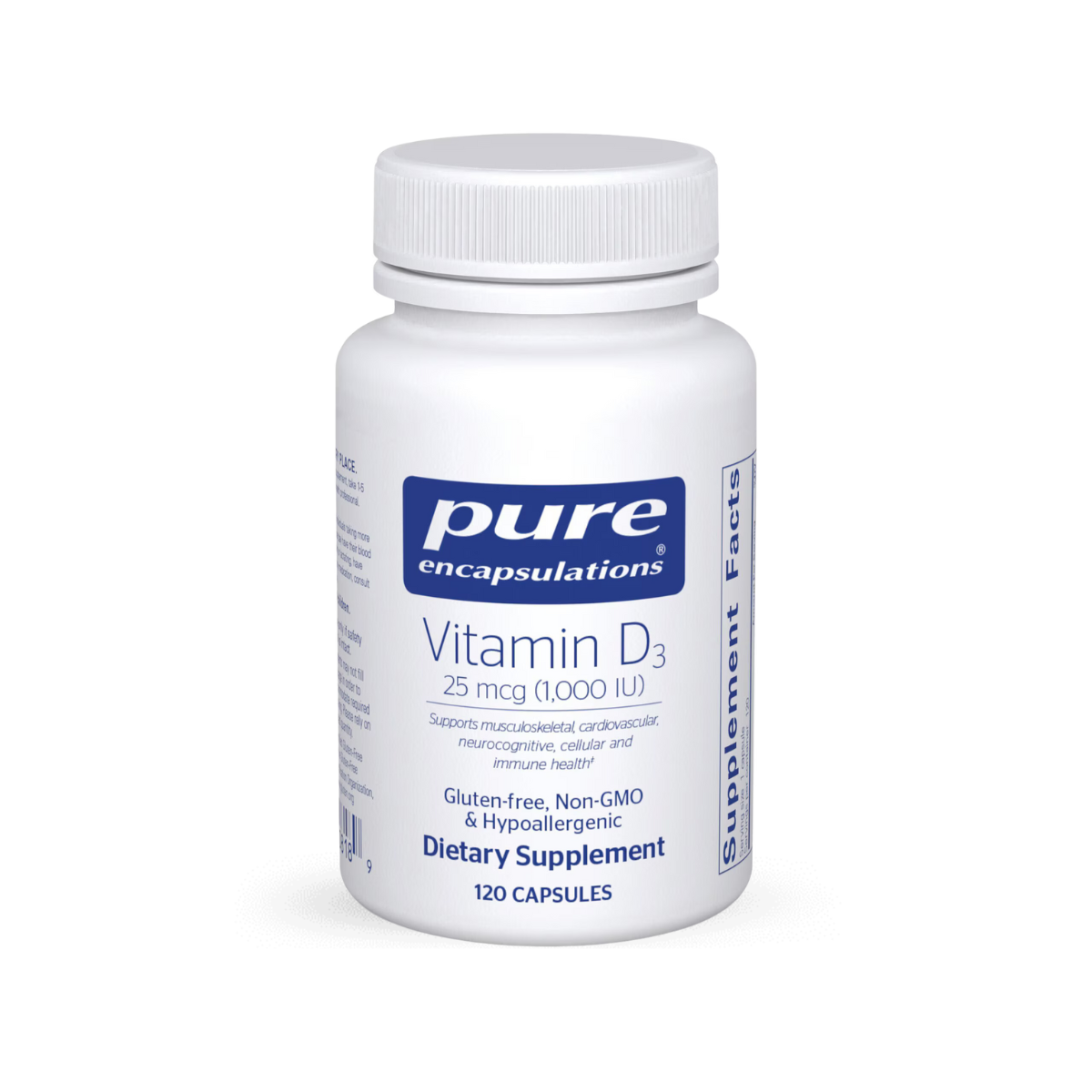 Pure Encapsulations Vitamin D3 1000 IU - 120 Softgel Capsules